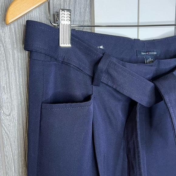226. Tommy Hilfiger Navy Tie-Waist Trousers size 4 - Picture 5 of 6